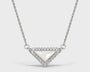  Delta Geometric Triangle Necklace with Stone Inlay - friendship necklace gift from Bestie Keepsake
