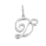  Cursive Pave Initial Pendant Necklace - friendship necklace gift from Bestie Keepsake