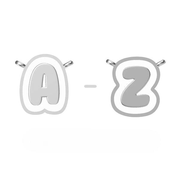  Bubble Initial Enamel Necklace in 925 Sterling Silver - friendship necklace gift from Bestie Keepsake