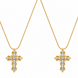  Ornate Zirconia Cross Pendant Necklace - friendship necklace gift from Bestie Keepsake
