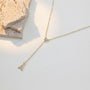  Pavé Initial Lariat Necklace Brass - friendship necklace gift from Bestie Keepsake