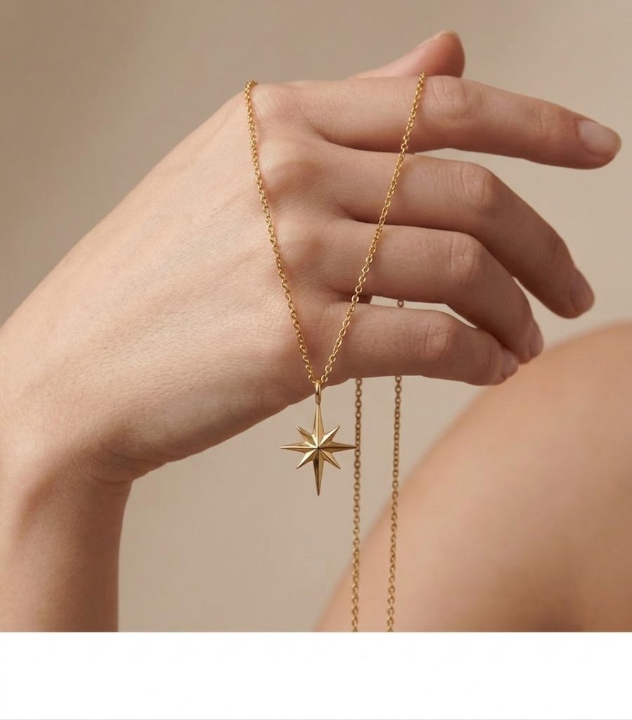  North Star Pendant Necklace 925 Sterling Silver - friendship necklace gift from Bestie Keepsake