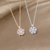  Spinning Snowflake Crystal Pendant Necklace - friendship necklace gift from Bestie Keepsake