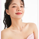  Dainty Pave Bow Ribbon Necklace in Sterling Silver - friendship necklace gift from Bestie Keepsake