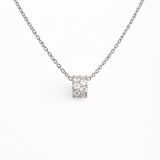  Pave Cylinder Pendant Necklace Sterling Silver - friendship necklace gift from Bestie Keepsake