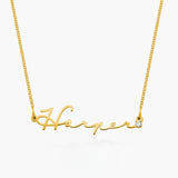  Cursive Script Name Necklace with Sparkling Accent in S925 Sterling Silver - friendship necklace gift from Bestie Keepsake