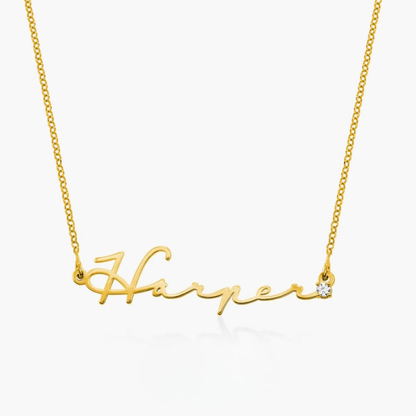  Cursive Script Name Necklace with Sparkling Accent in S925 Sterling Silver - friendship necklace gift from Bestie Keepsake