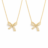  Sparkling Bow Cubic Zirconia Necklace - friendship necklace gift from Bestie Keepsake