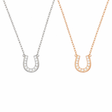  Pavé Horseshoe Pendant Necklace in Sterling Silver - friendship necklace gift from Bestie Keepsake