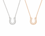  Pavé Horseshoe Pendant Necklace in Sterling Silver - friendship necklace gift from Bestie Keepsake