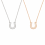  Pavé Horseshoe Pendant Necklace in Sterling Silver - friendship necklace gift from Bestie Keepsake