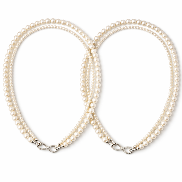  Infinity Clasp Mixed Pearl and Bead Necklace - friendship necklace gift from Bestie Keepsake