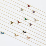  Geometric Heart Birthstone Necklace Stainless Steel - friendship necklace gift from Bestie Keepsake