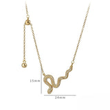  Ornate Pave Snake Necklace - friendship necklace gift from Bestie Keepsake