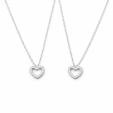  Pavé Open Heart Pendant Necklace in Sterling Silver - friendship necklace gift from Bestie Keepsake