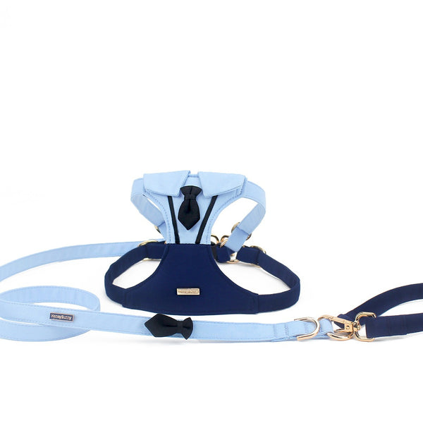  Officer Uniform Harness & Leash Set – Blue - friendship necklace gift from Bestie Keepsake