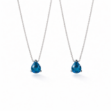 Teardrop Zircon Necklace in Sterling Silver - friendship necklace gift from Bestie Keepsake