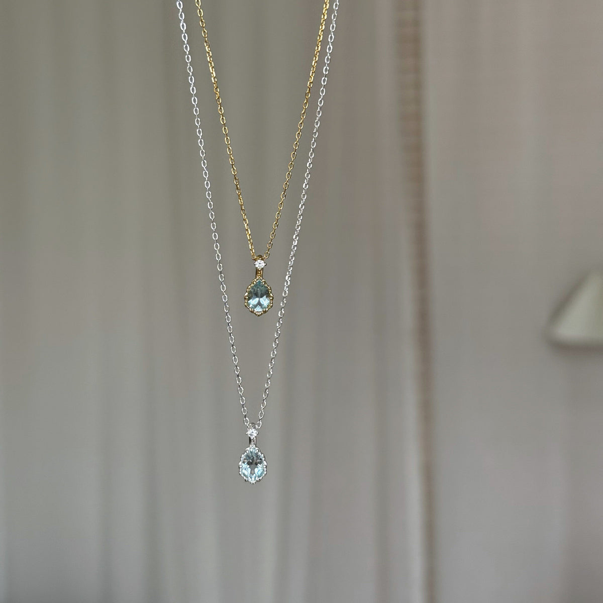  Teardrop Sky Blue Topaz Necklace S925 Sterling Silver - friendship necklace gift from Bestie Keepsake