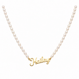  Personalized Script Name Pearl Necklace Stainless Steel - friendship necklace gift from Bestie Keepsake