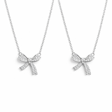  Sparkling Bow Cubic Zirconia Necklace - friendship necklace gift from Bestie Keepsake