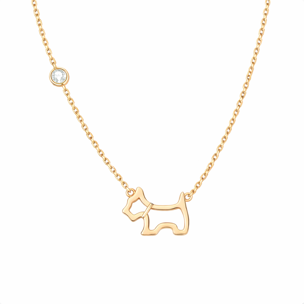 Hollow Puppy Pendant S925 Sterling Silver Necklace - friendship necklace gift from Bestie Keepsake