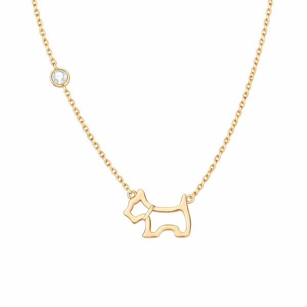  Hollow Puppy Pendant S925 Sterling Silver Necklace - friendship necklace gift from Bestie Keepsake