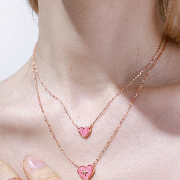  Textured Heart Pendant Necklace in Sterling Silver - friendship necklace gift from Bestie Keepsake