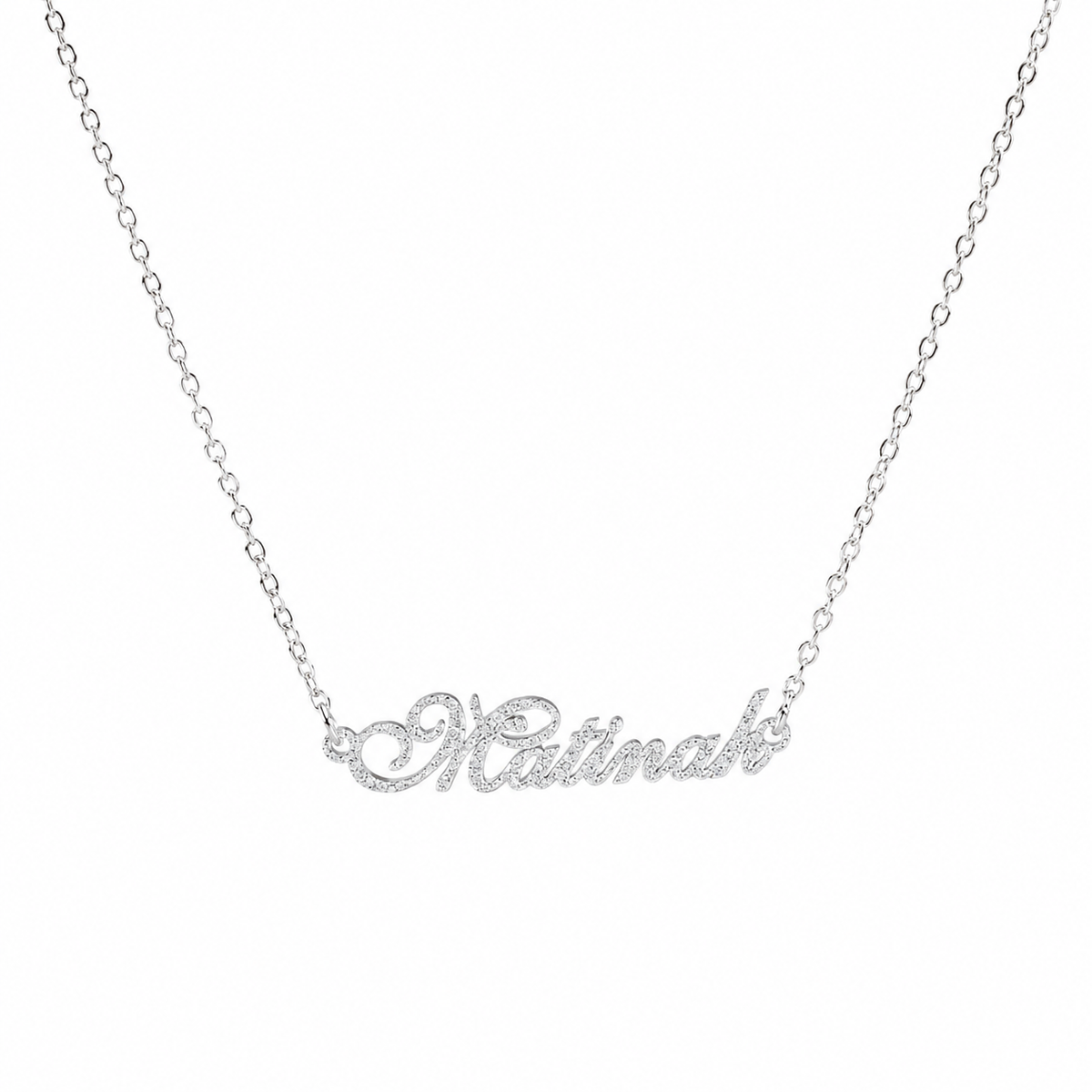  Frosted Script Name Necklace Stainless Steel - friendship necklace gift from Bestie Keepsake