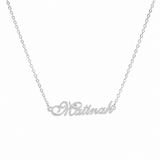  Frosted Script Name Necklace Stainless Steel - friendship necklace gift from Bestie Keepsake