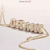  Custom Pavé Letter Slider Bracelet in Gold-Plated Copper - friendship necklace gift from Bestie Keepsake