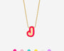  Bubble Initial Enamel Necklace in 925 Sterling Silver - friendship necklace gift from Bestie Keepsake