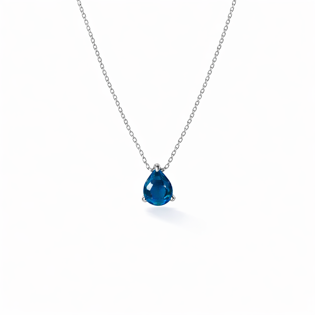  Teardrop Zircon Necklace in Sterling Silver - friendship necklace gift from Bestie Keepsake
