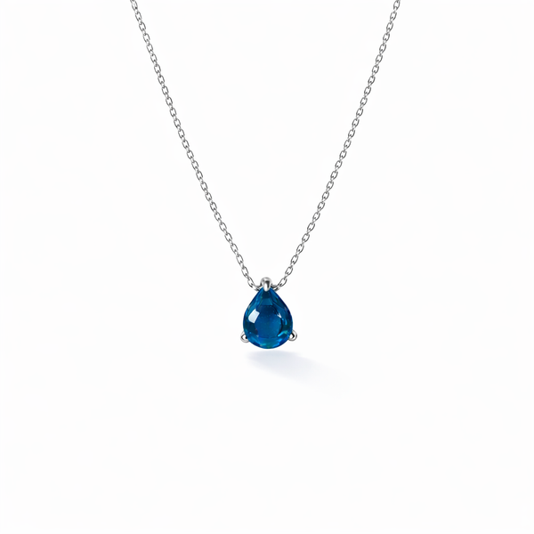  Teardrop Zircon Necklace in Sterling Silver - friendship necklace gift from Bestie Keepsake