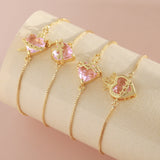  Ornate Pink Heart Slider Bracelet - friendship necklace gift from Bestie Keepsake