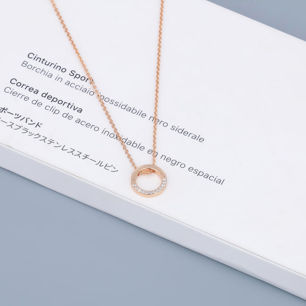  Pavé Open Circle Pendant Necklace in Alloy - friendship necklace gift from Bestie Keepsake
