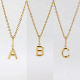  Polished Initial Pendant Necklace 18K Gold Plated - friendship necklace gift from Bestie Keepsake