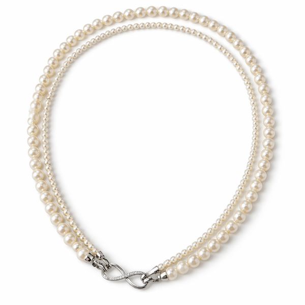  Infinity Clasp Mixed Pearl and Bead Necklace - friendship necklace gift from Bestie Keepsake
