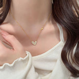  Asymmetric Baguette Heart Pendant Necklace in Sterling Silver - friendship necklace gift from Bestie Keepsake