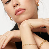  Dainty Initial & Heart Stone Bracelet in 18K Gold Plated S925 Silver - friendship necklace gift from Bestie Keepsake