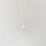  Dainty Pearl & Zirconia 925 Sterling Silver Necklace - friendship necklace gift from Bestie Keepsake