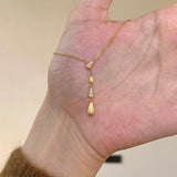  Dainty Water Drop Zirconia Necklace in Sterling Silver - friendship necklace gift from Bestie Keepsake