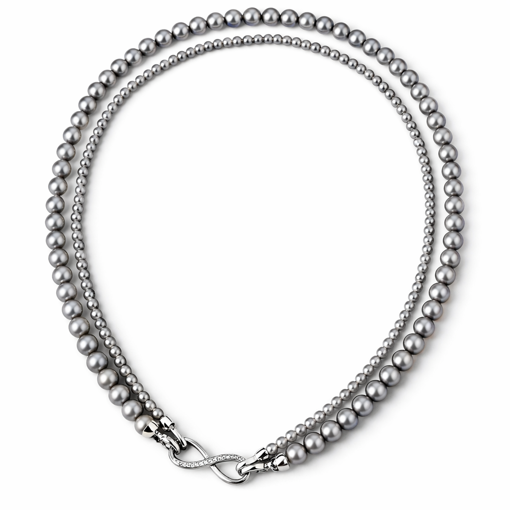  Infinity Clasp Mixed Pearl and Bead Necklace - friendship necklace gift from Bestie Keepsake