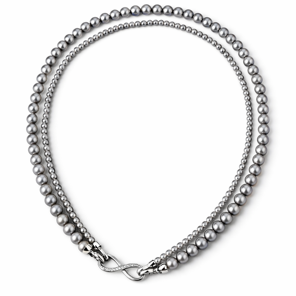  Infinity Clasp Mixed Pearl and Bead Necklace - friendship necklace gift from Bestie Keepsake