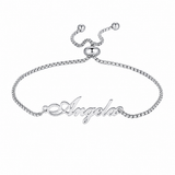  Script Name Adjustable Bolo Bracelet in Stainless Steel - friendship necklace gift from Bestie Keepsake