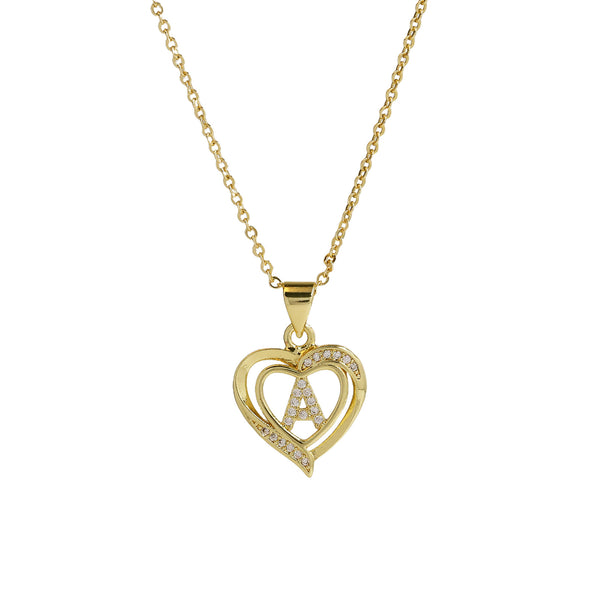  Intricate Heart Initial Pendant Necklace - friendship necklace gift from Bestie Keepsake