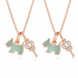  Playful Scottie Dog Charm Necklace in 18K Rose Gold over Sterling Silver - friendship necklace gift from Bestie Keepsake