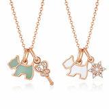  Playful Scottie Dog Charm Necklace in 18K Rose Gold over Sterling Silver - friendship necklace gift from Bestie Keepsake