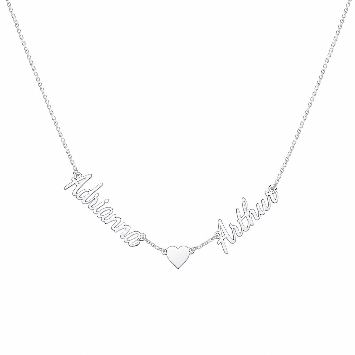  Script Dual Name Symbolic Pendant Necklace - friendship necklace gift from Bestie Keepsake