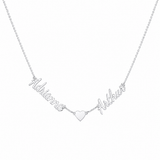 Script Dual Name Symbolic Pendant Necklace - friendship necklace gift from Bestie Keepsake