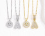  Baguette Zircon Initial Letter Pendant Necklace - friendship necklace gift from Bestie Keepsake
